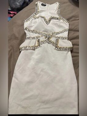 Bebe White Embellished Dress